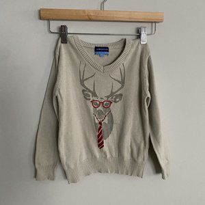 Andy & Evan Sweater Boys 6Y Holiday Christmas Reindeer Elbow Patches